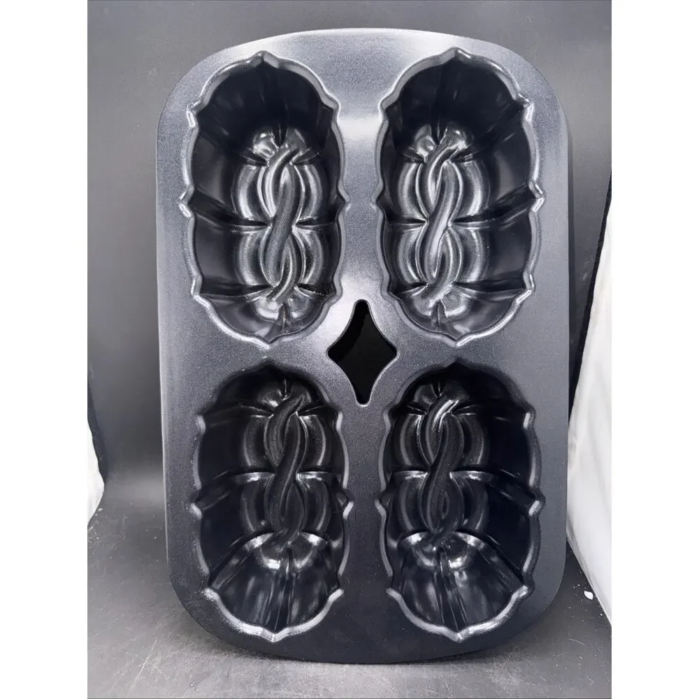 Nordic Ware Celtic Knot Mini Loaf Pan Cast Aluminum Nonstick Made in USA